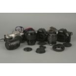 Three Canon EOS SLR Cameras,