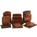 A Collection of 24 Mahogany & Brass Wetplate Plate Holders,