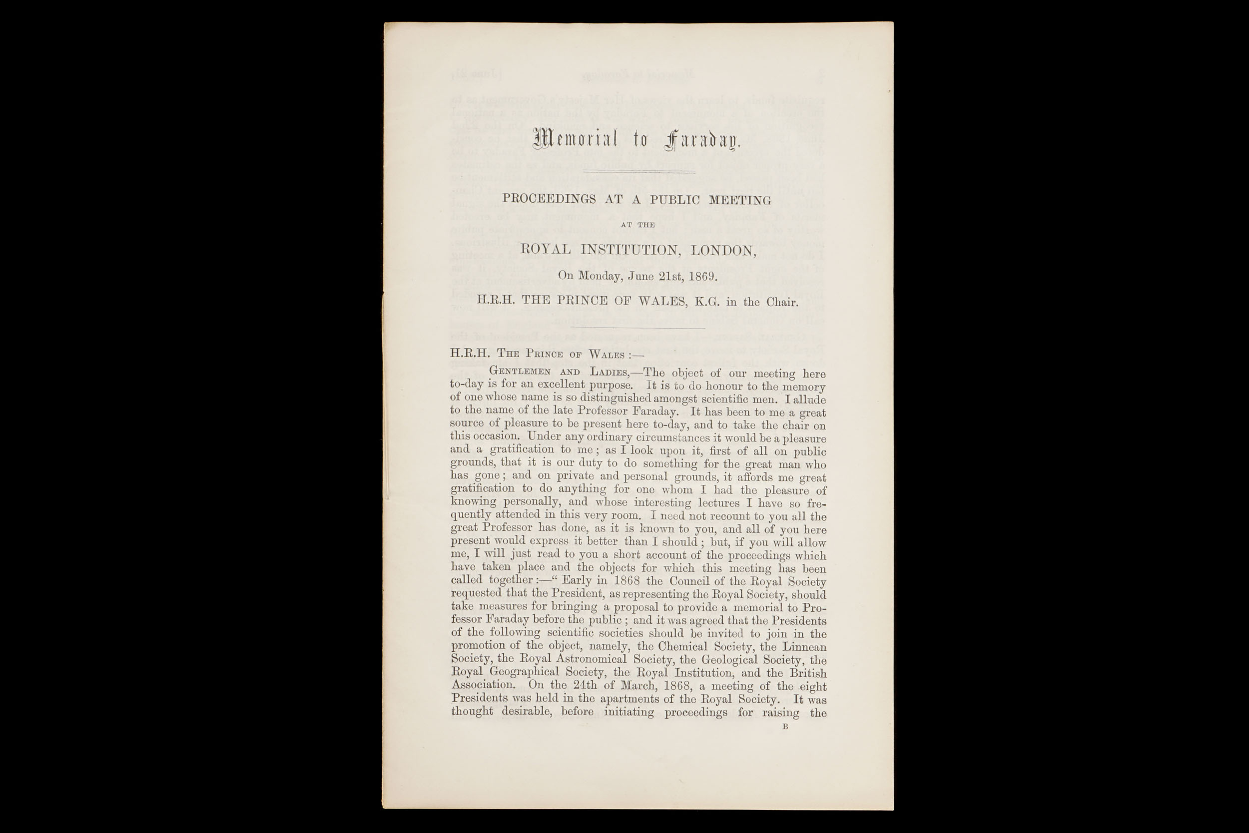 A Memorial Booklet to Faraday,