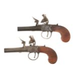 A Pair of Flintlock Boxlock Pocket Pistols by Samuel Brummitt,