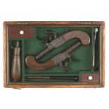 A Cased Pair of Flintlock Pocket Pistols by Beddows,