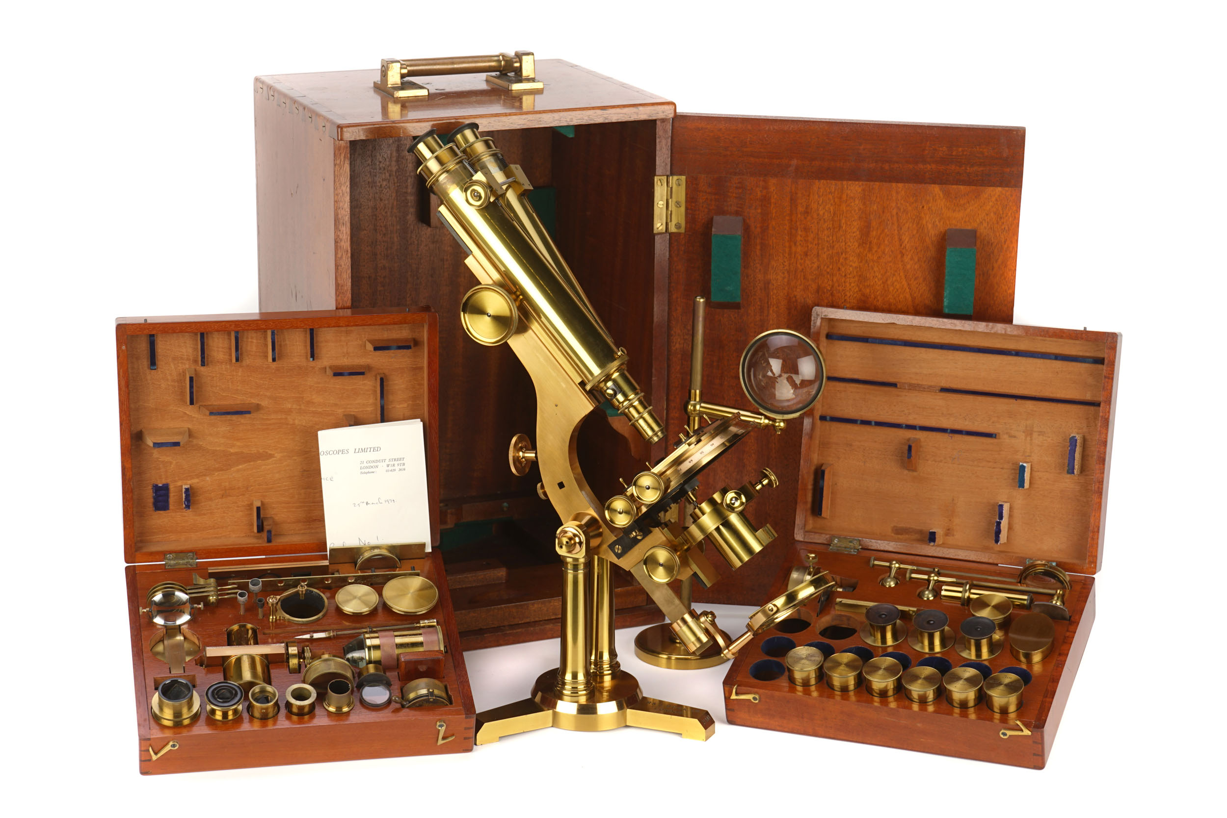 Smith Microscope A Large Smith & Beck No.1 Circuit Stage Binocular Microscope, English ...