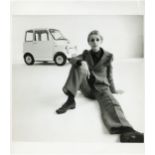 (ANON) Two Photographs - Twiggy Promoting the Ford Comuta,