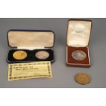 Apollo 11 1969 First Moon Landing Set of Two Medallions,