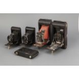 Five Kodak Folding Roll-Film Cameras,