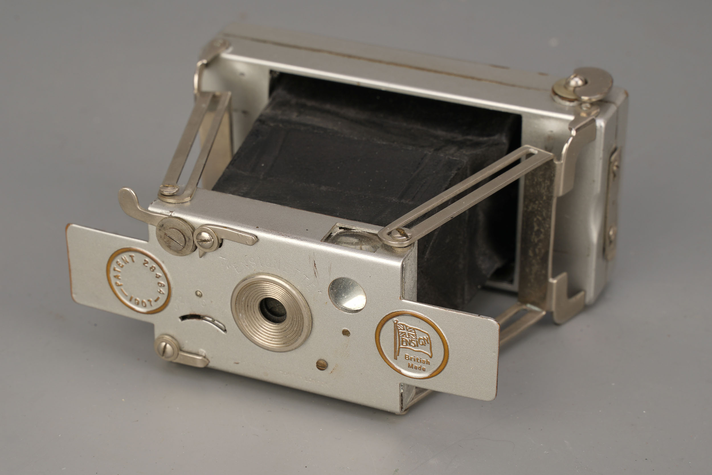 An Uncommon Ensign Ensignette Silver Camera,