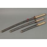 Collection of Three Reproduction Japanese Swords,