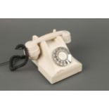 A White Bakelite Telephone,