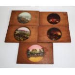 Five Large American Magic Lantern Slides,