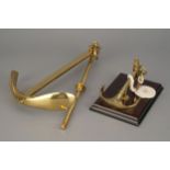 A Brass Anchor & a Model Anchor,