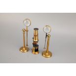 Two Microscope Condensers & A Small French Microscope,