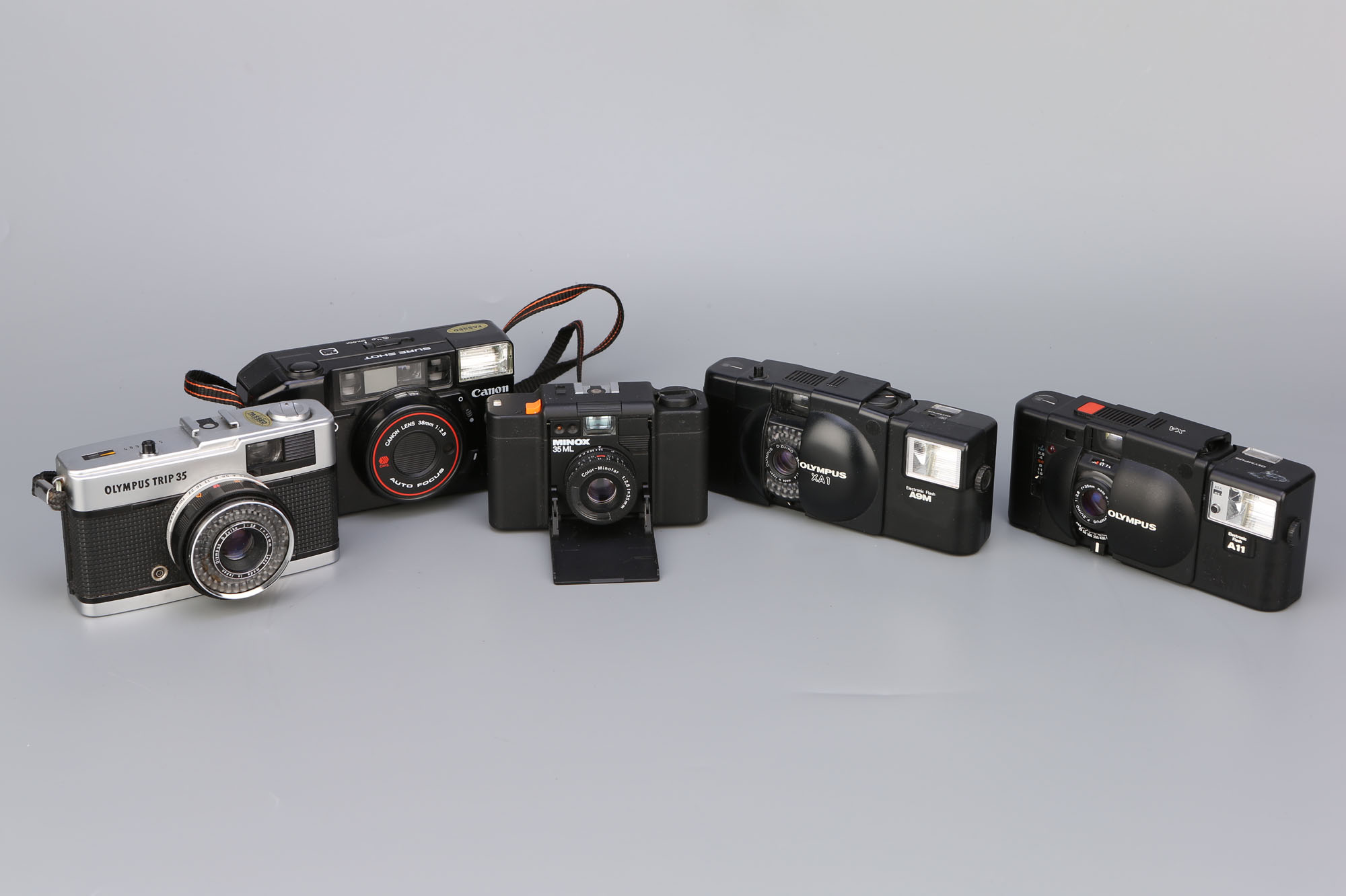 A Selection of Compact 35mm Film Cameras,