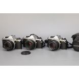 Three Pentax ME Super SLR Cameras,