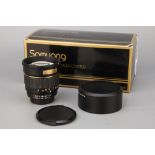 A Samyang Aspherical f/1.4 85mm Lens,