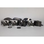 Three Olympus Trip 35 Compact Cameras,