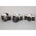 Three Nikon SLR Cameras,