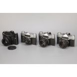 Three Zenit-E SLR Cameras,