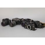 Five Pentax P30 Series SLR Cameras,