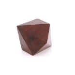 A Large Wooden Double six Sided Pyramid Crystal Model,