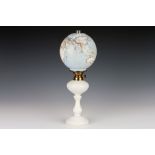 An Illuminated Terrestrial Glass Globe Oil Lamp,