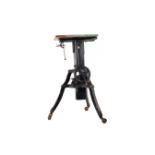 A Fine Black Painted Wooden Studio Camera Tripod Stand,