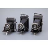 Three Medium Format Folding Cameras