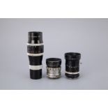 Three Cine 'C' Mount Lenses,