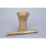 A Russian Brass Pestle & Morter,