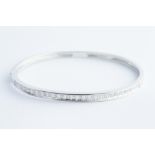 A 9ct White Gold & Diamond Bangle Bracelet,