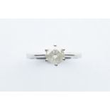 A 18ct White Gold Diamond Solitair Ring,