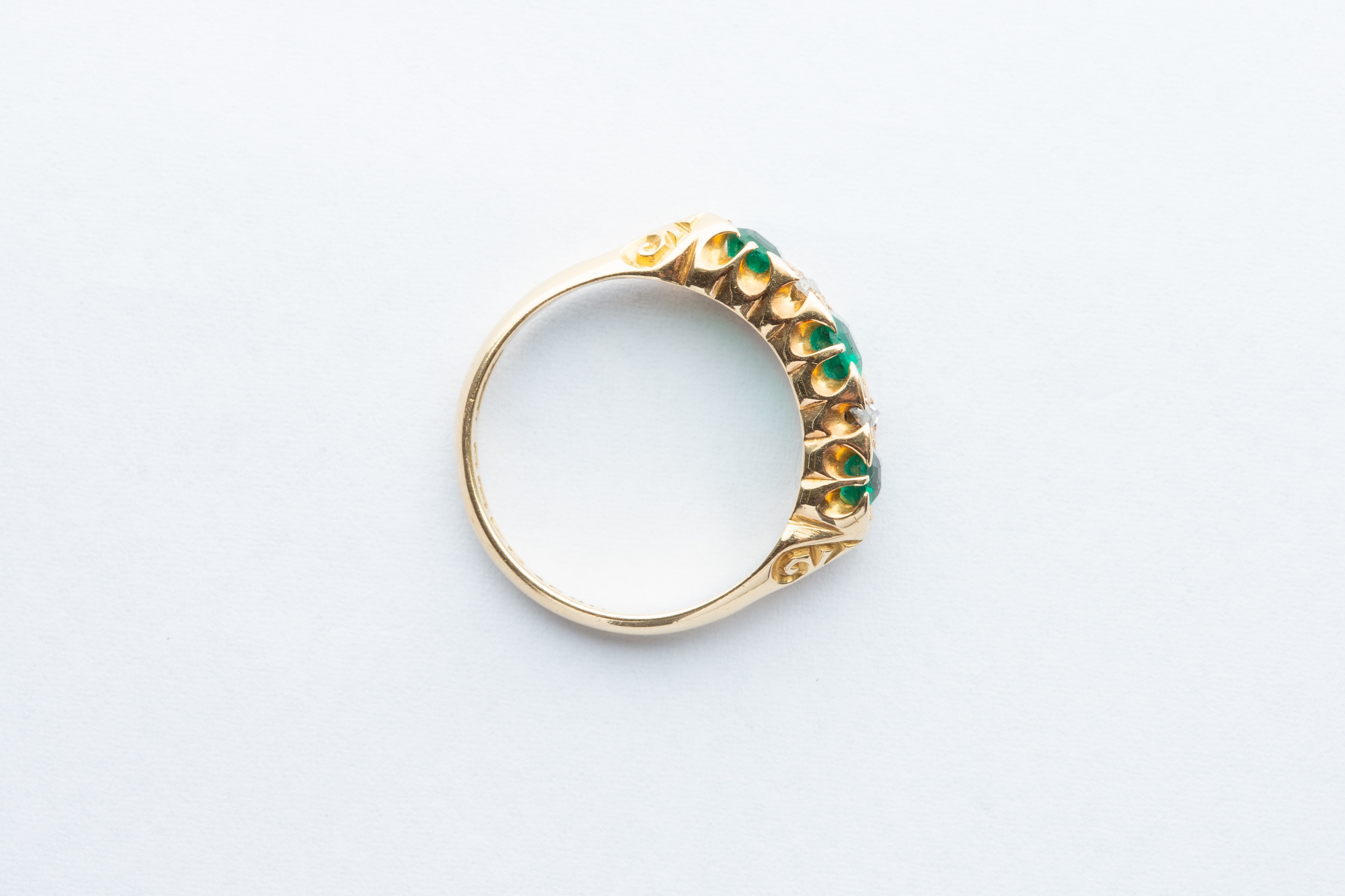 An 18ct Gold Emerald & Diamond Ring, - Image 5 of 7