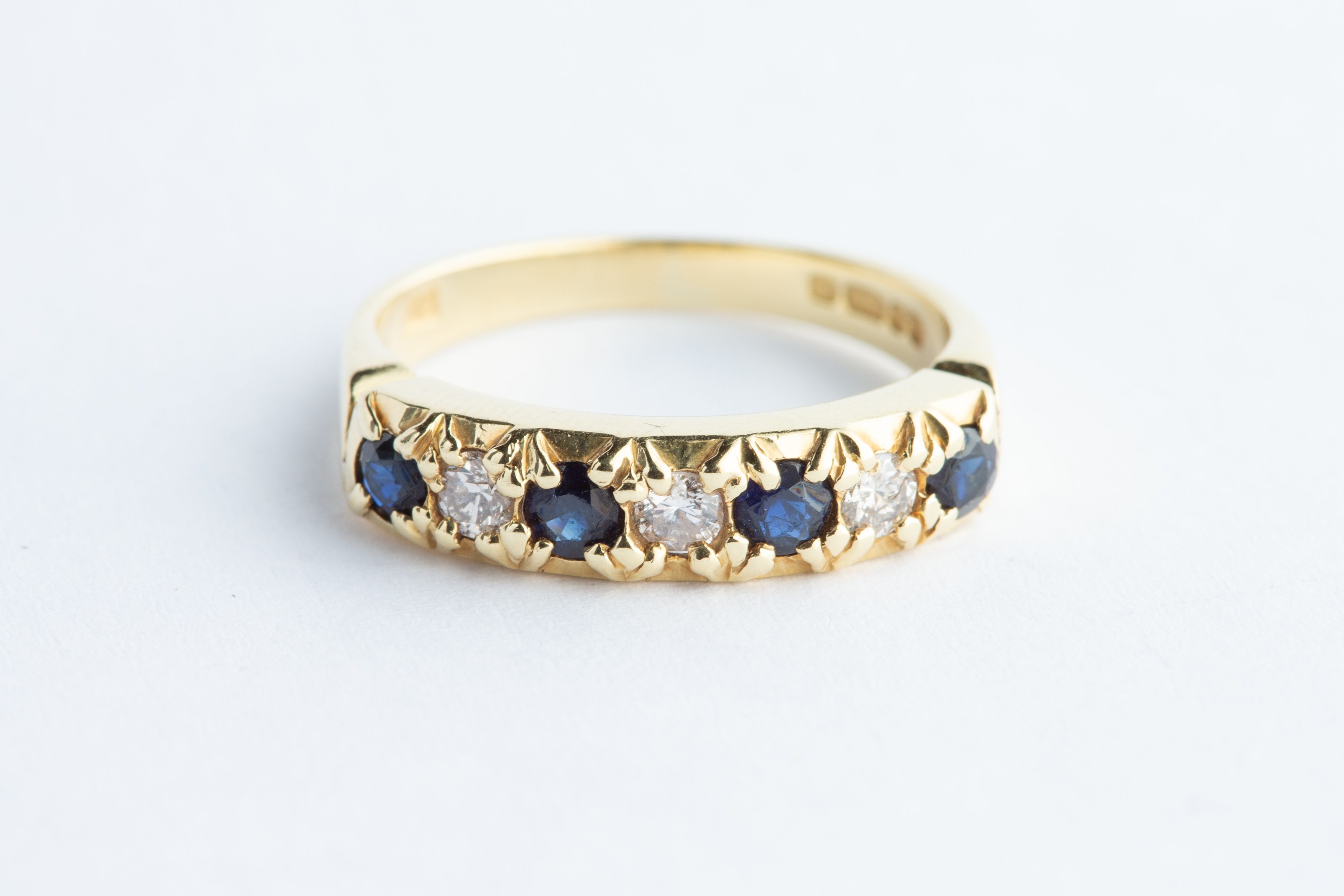 A 18ct Yellow Gold Sapphire & Diamond Ring, - Image 3 of 7