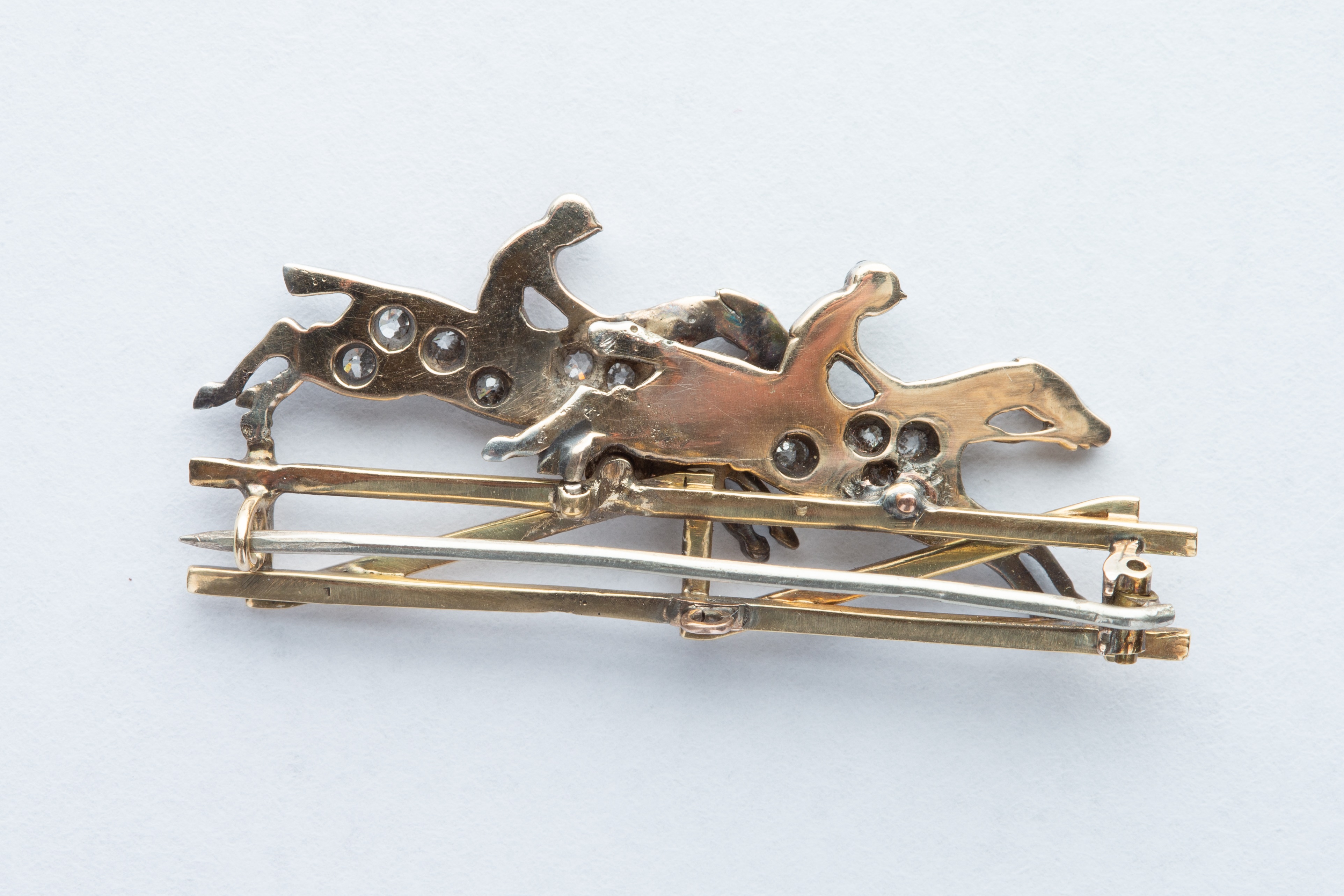 A Fine Gold & Diamond Horse Racing Broach, - Image 2 of 2