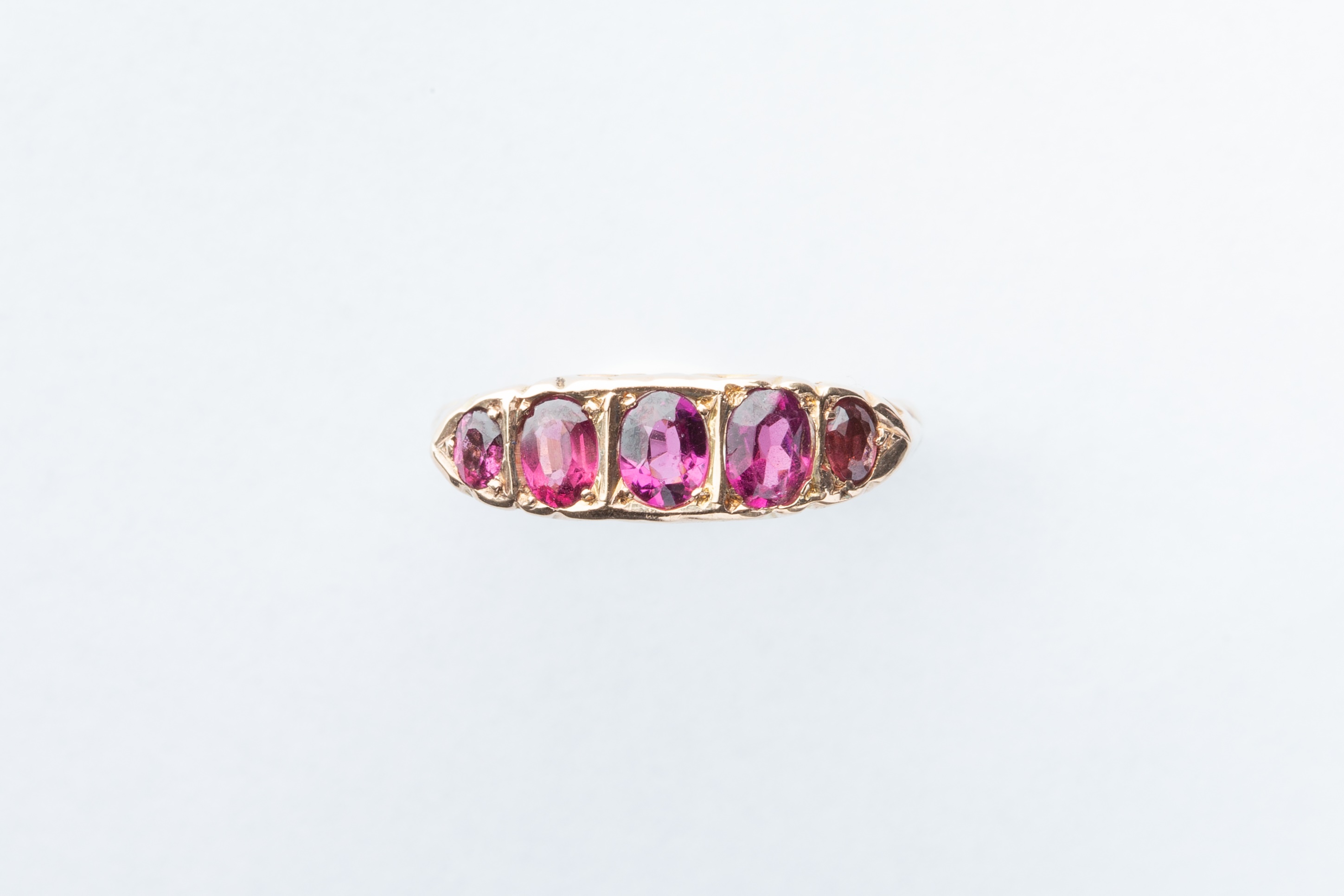 A 9ct Yellow Gold Garnet Vintage Dress Ring,