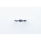 A Cartier 18ct White Gold & Blue Oval Sapphire Ring,