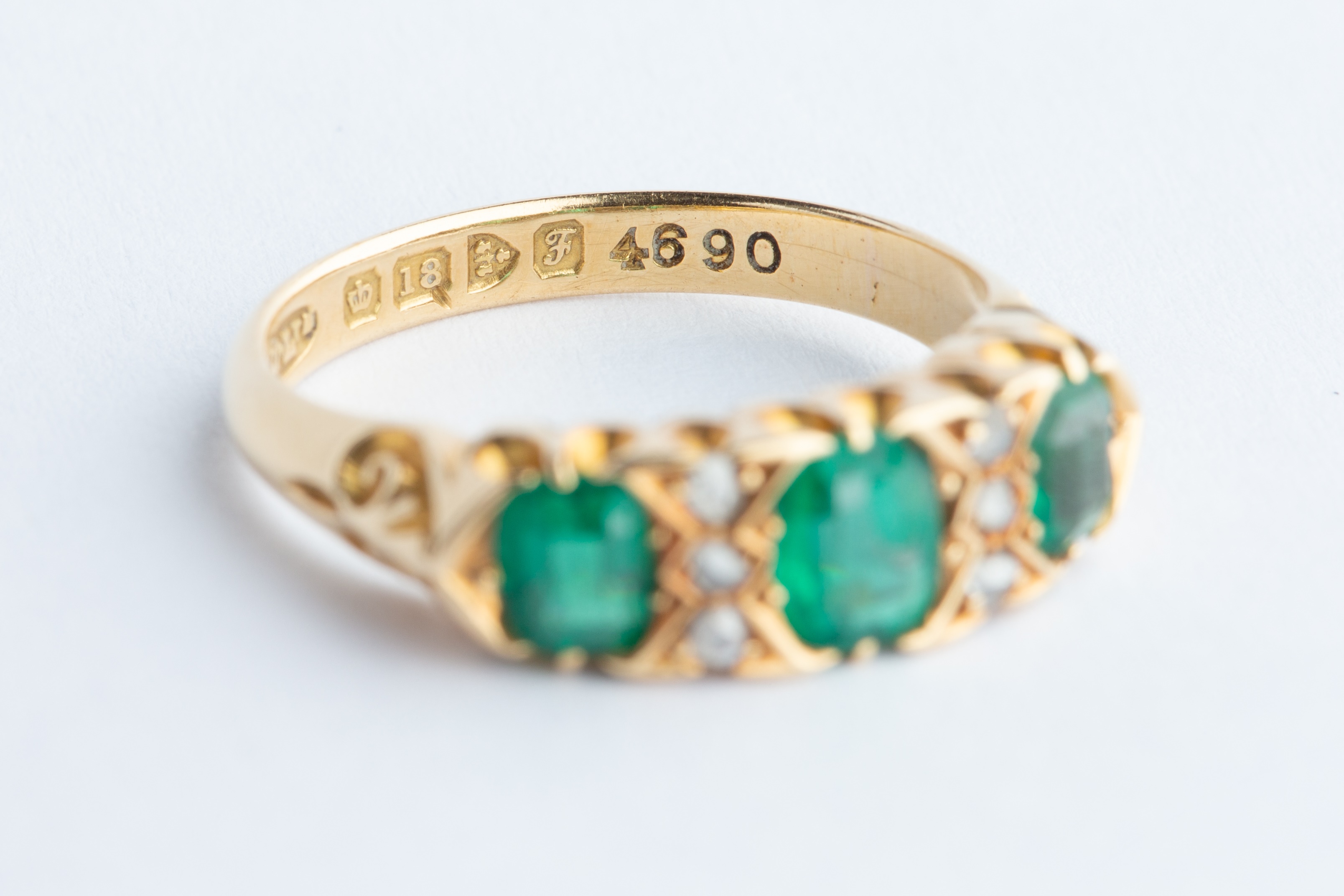 An 18ct Gold Emerald & Diamond Ring, - Image 6 of 7