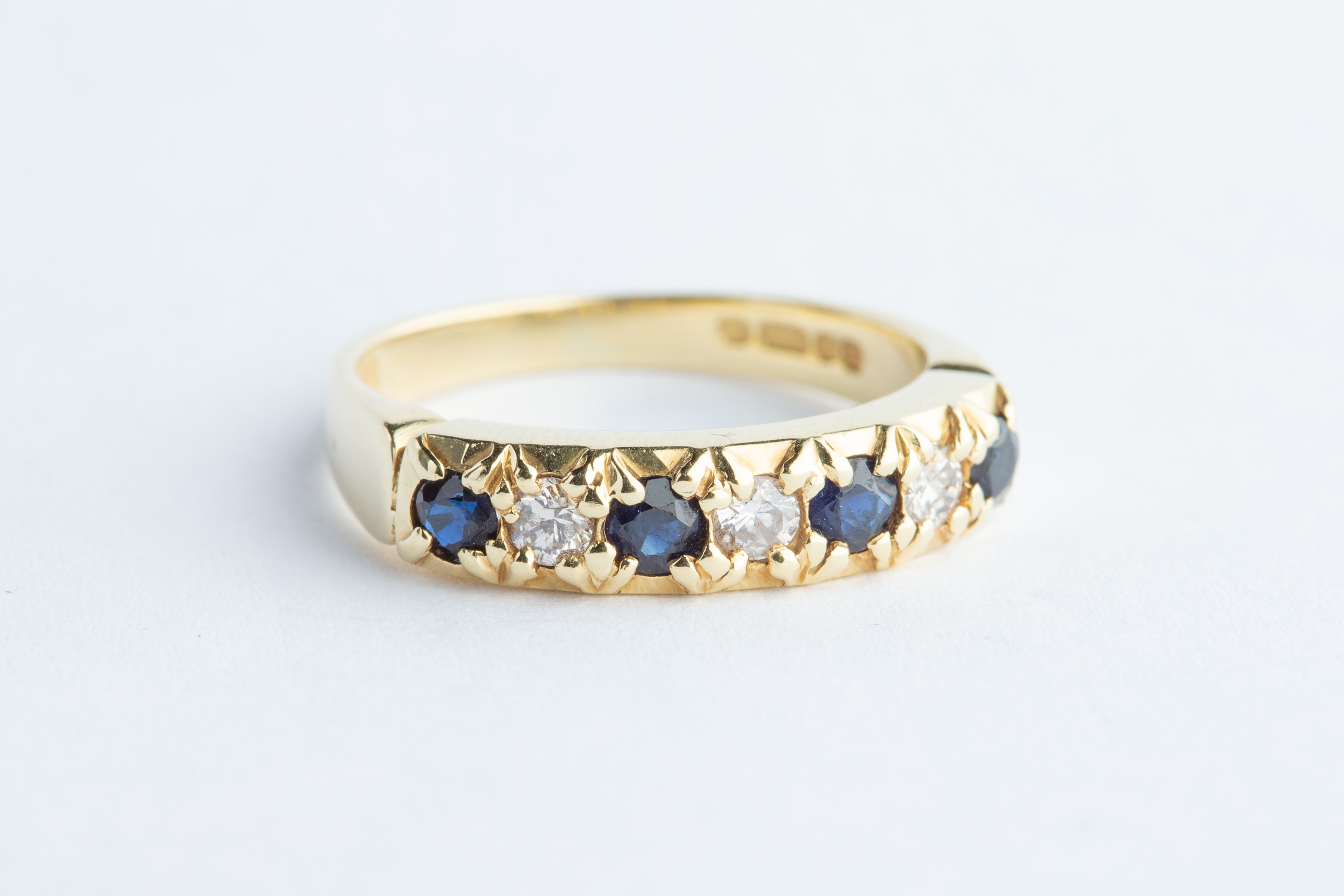 A 18ct Yellow Gold Sapphire & Diamond Ring, - Image 2 of 7