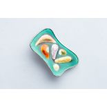 A Norwegian Oystein Balle Sterling Silver & Enamel Abstract Brooch,