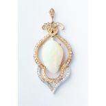 A 18ct Yellow & White Gold Opal & Diamond Pendant,