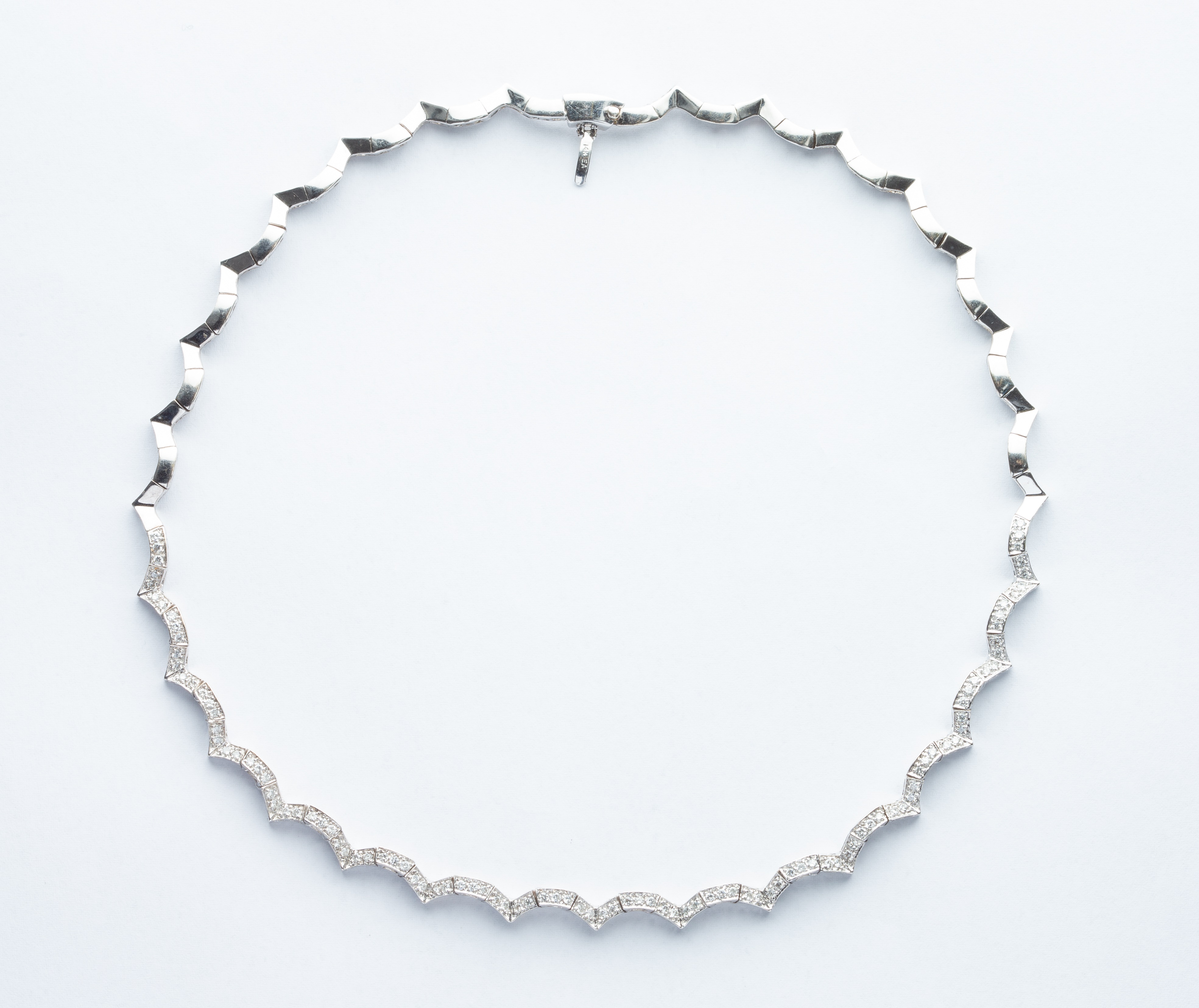 A 14ct White Gold Diamond Necklace,