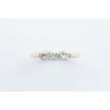 A 18ct Yellow Gold & Platinum Three Stone Diamond Ring,