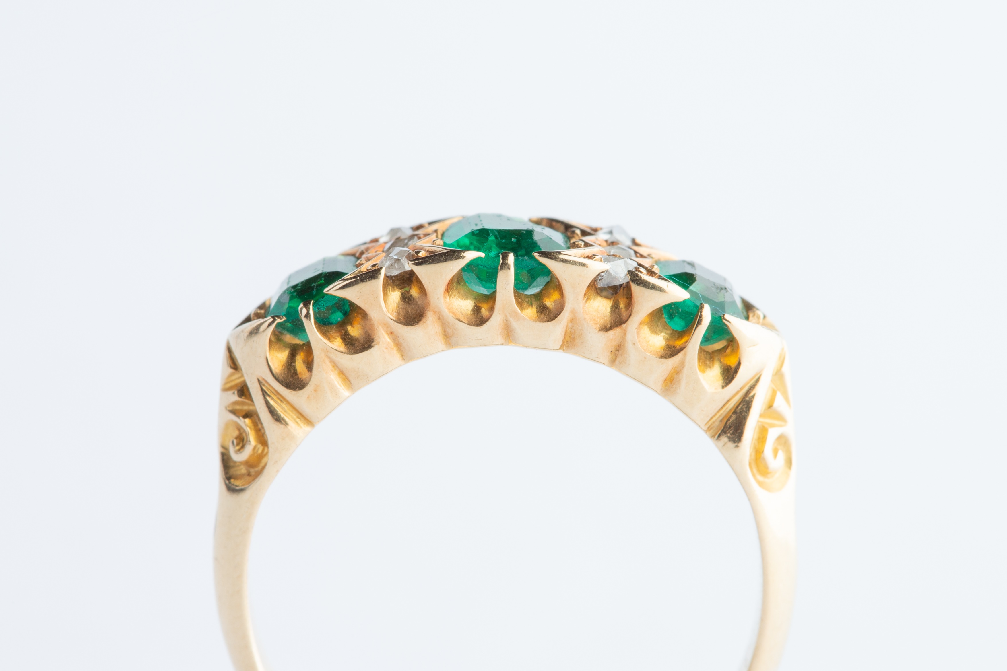 An 18ct Gold Emerald & Diamond Ring, - Image 4 of 7