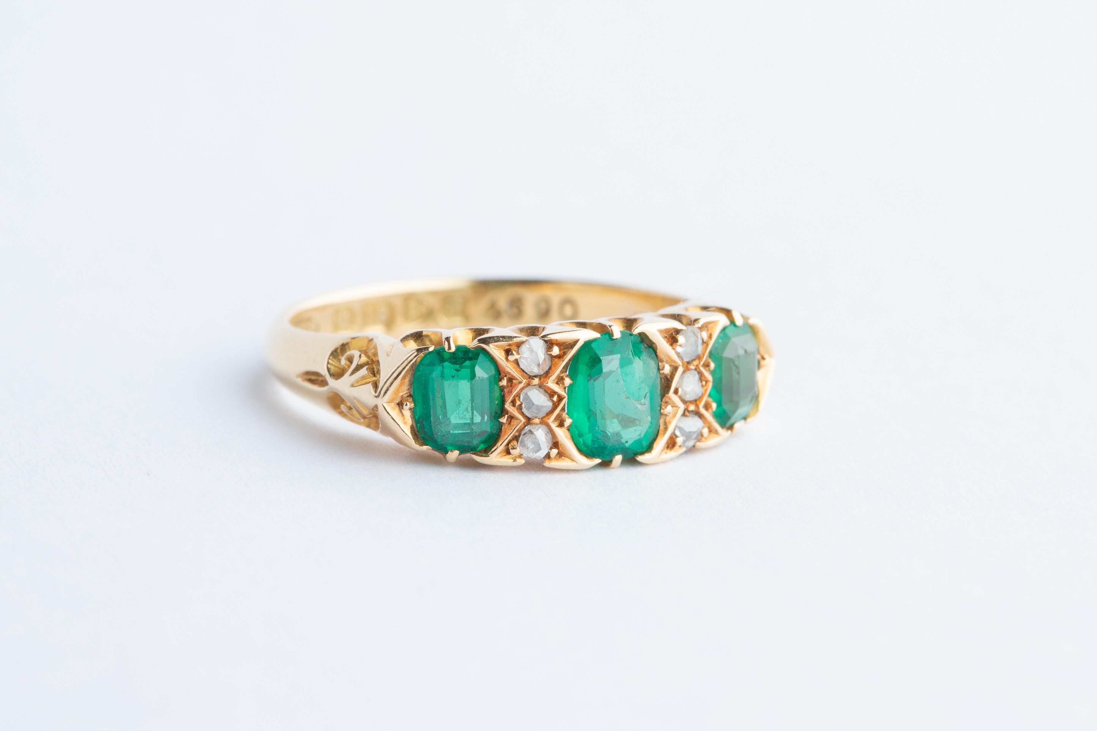 An 18ct Gold Emerald & Diamond Ring, - Image 2 of 7