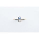 A 18ct Gold Diamond & Sapphire Ring,