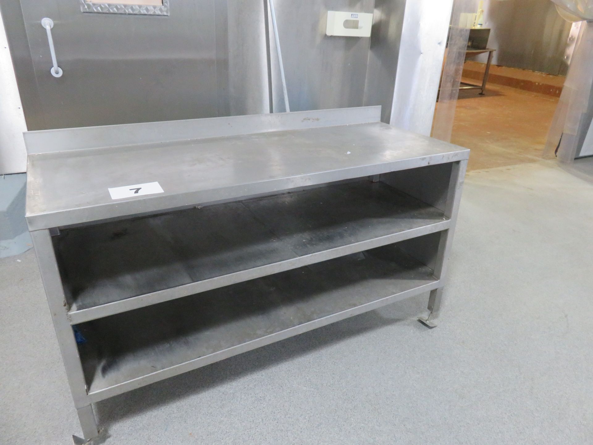 S/S BENCH WITH SHELF. - Image 2 of 2