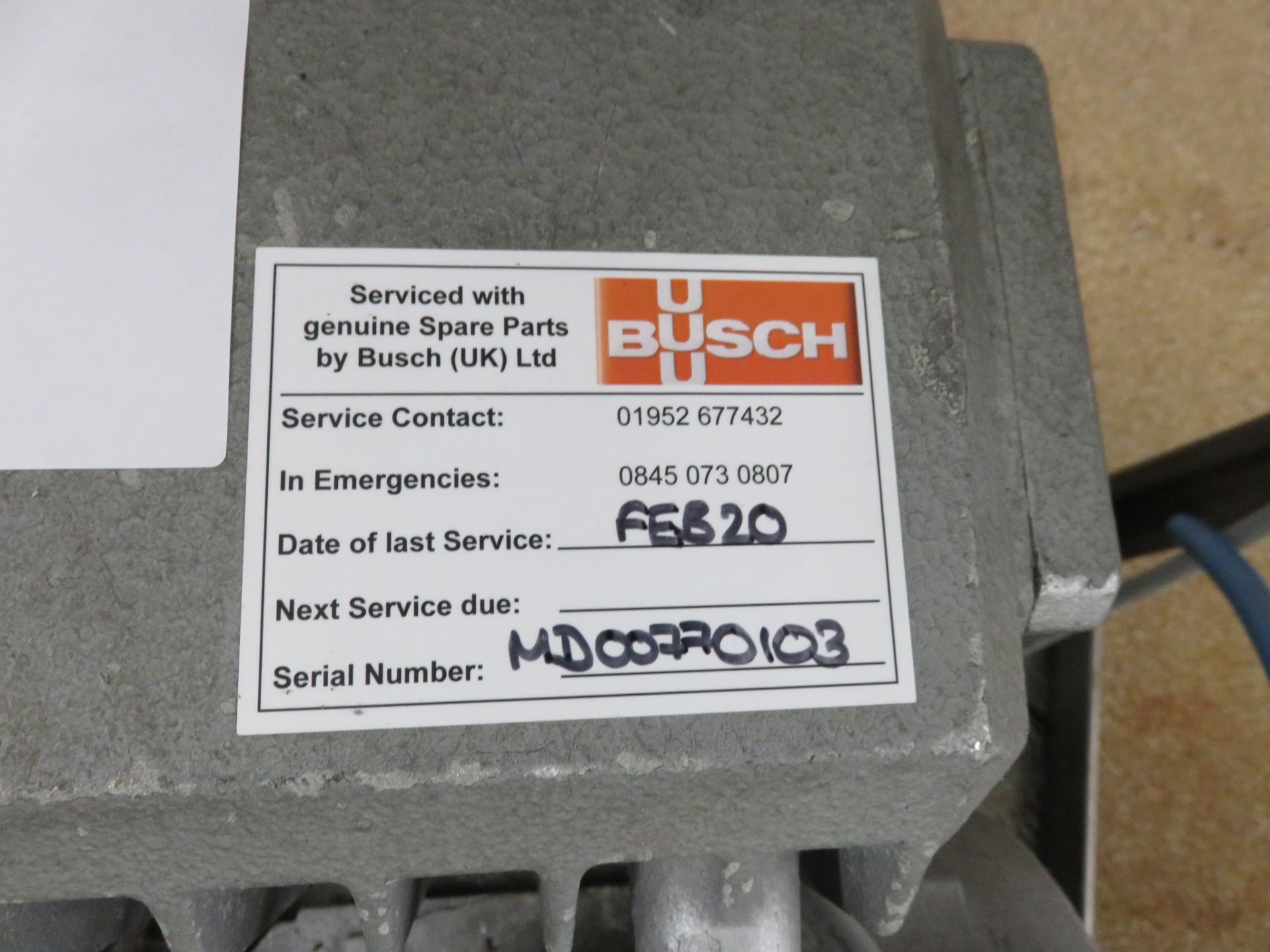 BUSCH VACUUM PUMP RA160. - Image 2 of 3