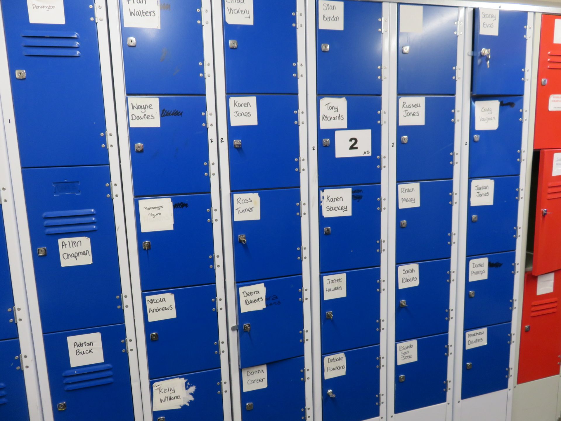 5 X BAYS OF LOCKERS. - Image 3 of 3