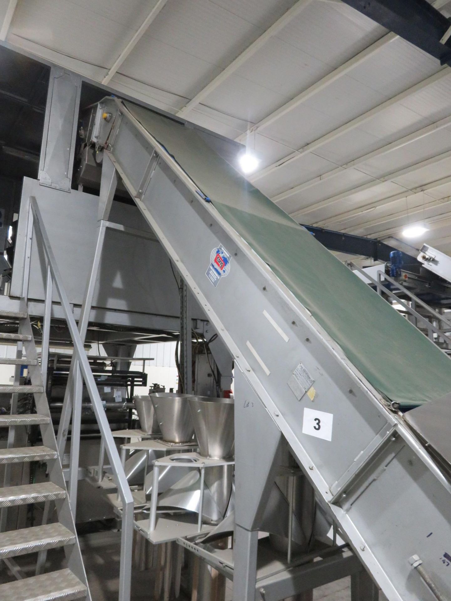 TONG & PEAL ELEVATED FLIGHTED CONVEYOR. - Image 4 of 6