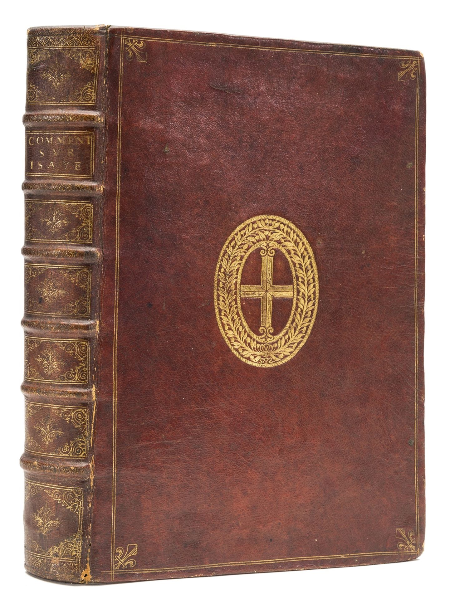 Binding.- Laisné (Élie) Commentaire sur le Prophete Isaye, first edition, in contemporary red …