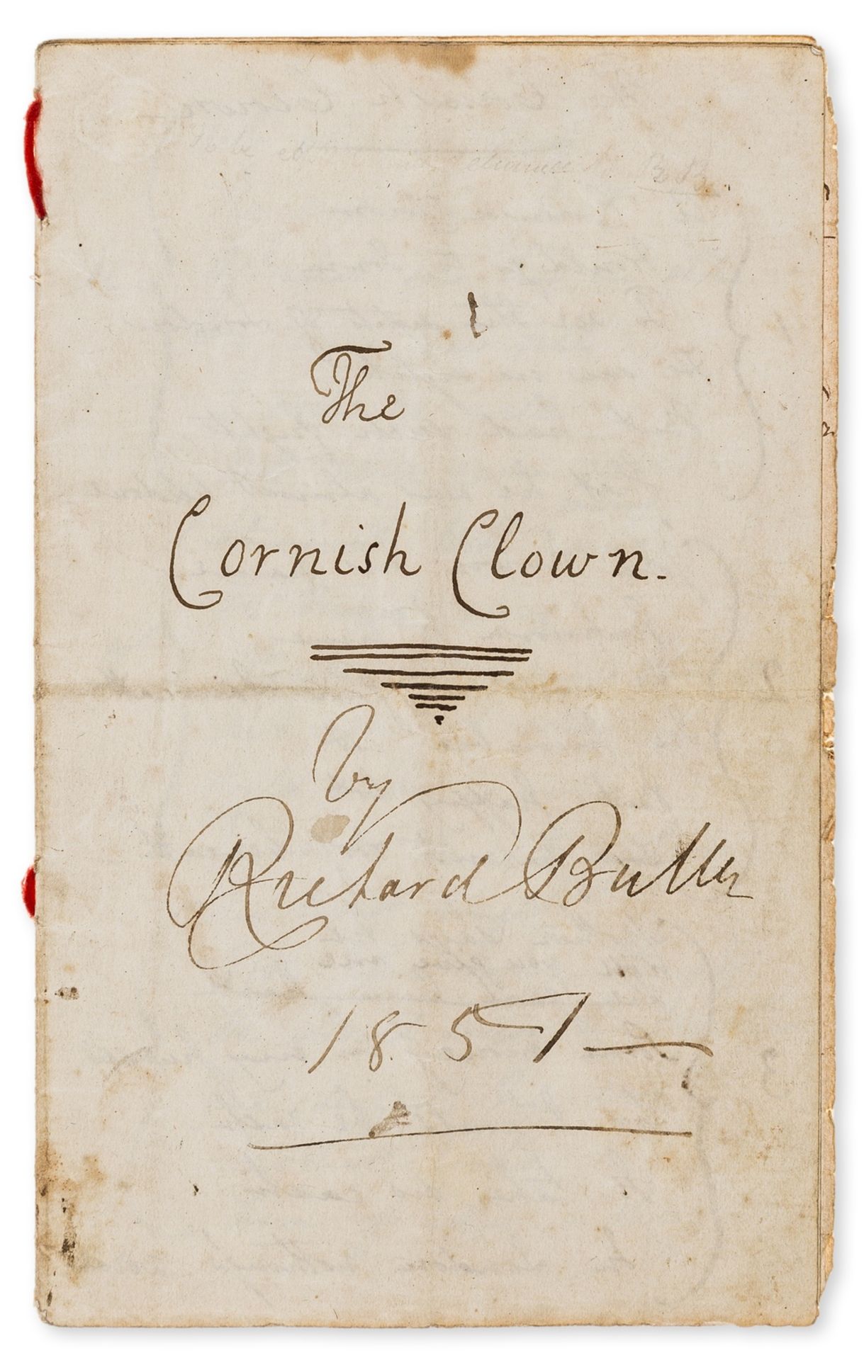 Cornwall.- Buller (Richard, rector of Lanreath) The Cornish Clown, autograph manuscript poem …